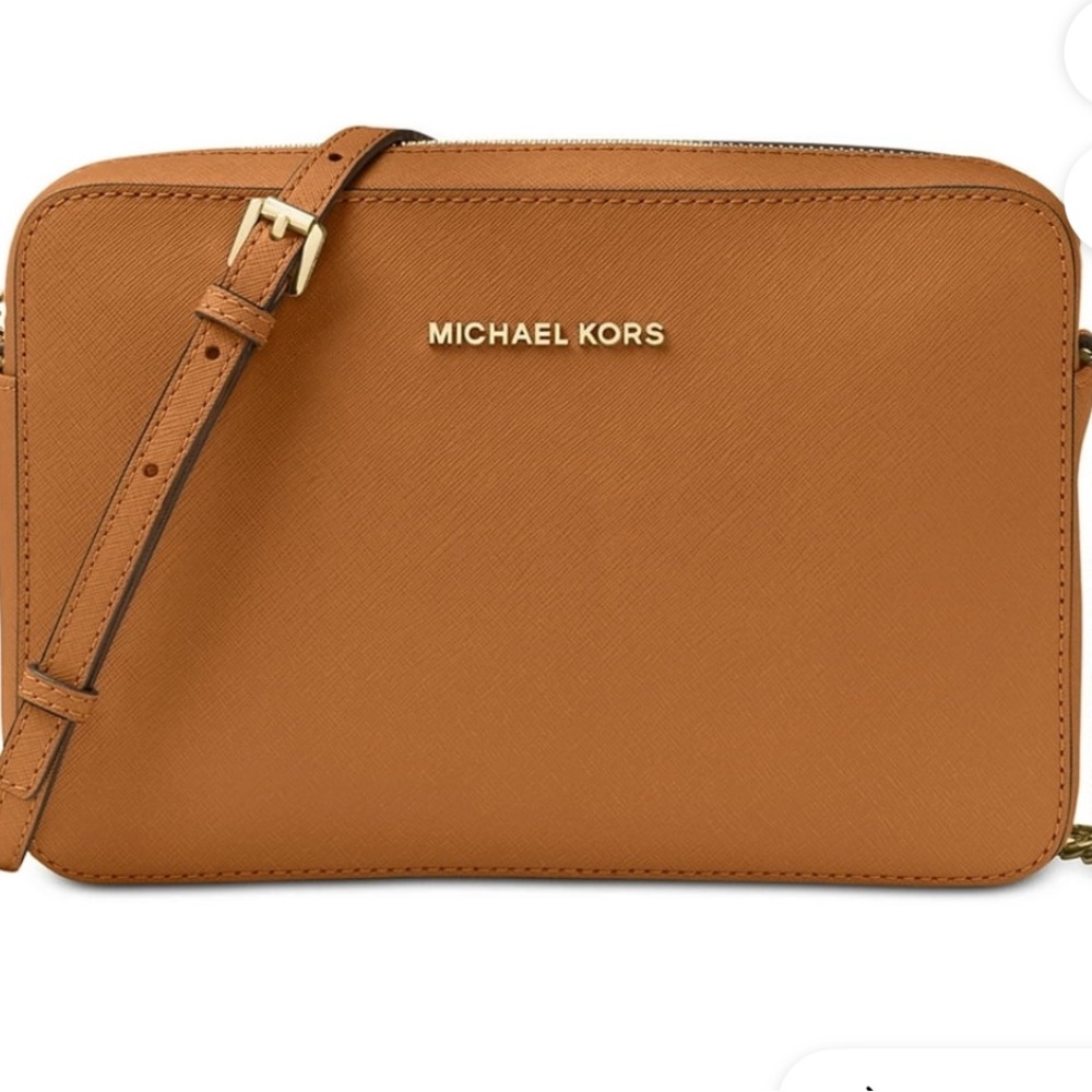 Michael Kors Jet Set Large Saffiano Leather Crossbody - Acorn